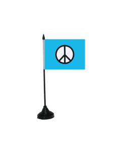 Peace Zeichen blau Tischfahne/Tischflagge 10 x 15cm