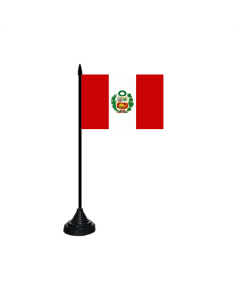 Peru mit Wappen Tischfahne/Tischflagge 10 x 15cm