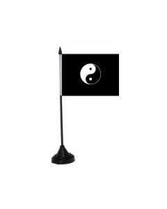 Ying Yang schwarz Tischfahne/Tischflagge 10 x 15cm