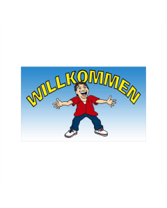 Willkommen Fahne/Flagge 90 x 150cm